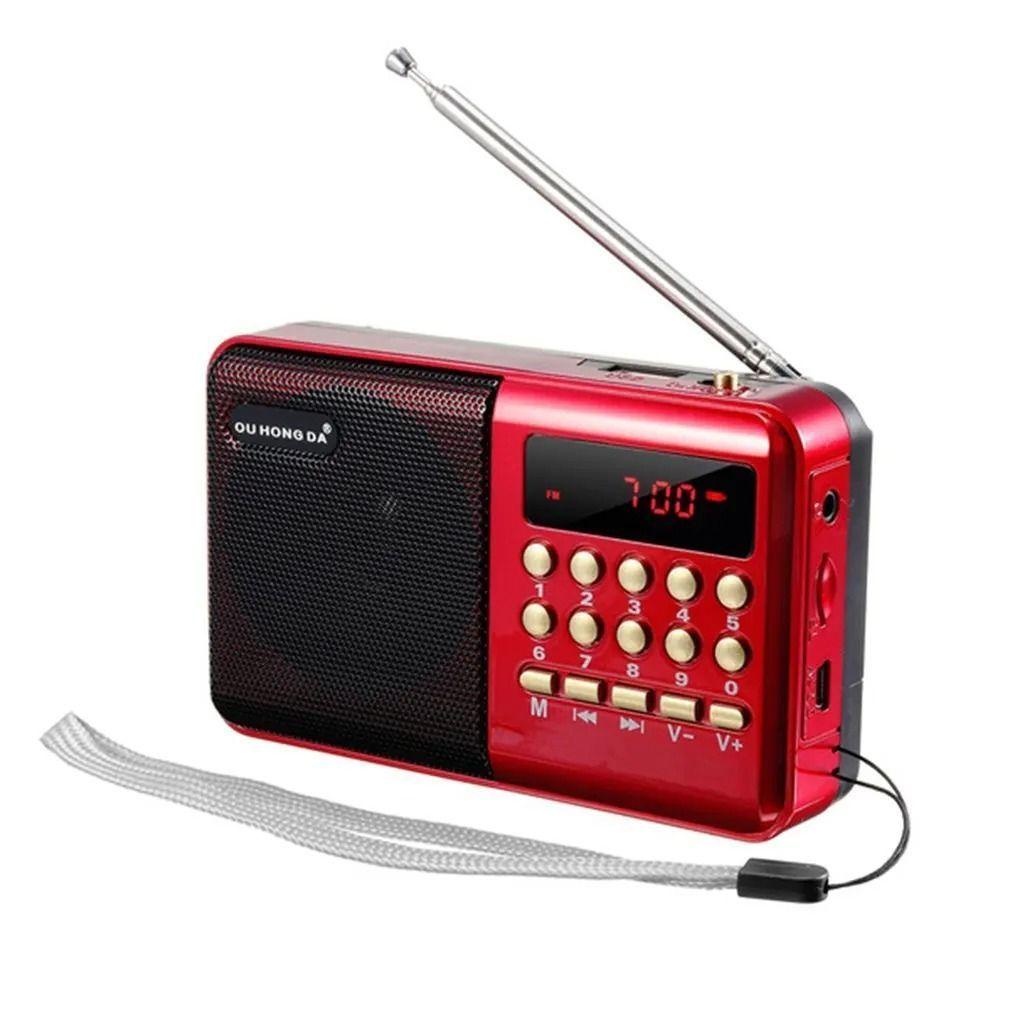 Radio portatil Reproductor de radio FM AM recargable USB, Micro SD, MP3.-6