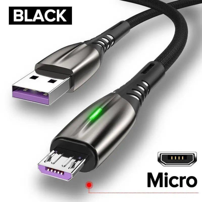 Cable Carga Rápida Celular 5,1 A USB a Tipo C 1 mt Luz Led Acordonado Telefono Smartphone Reforzado-4