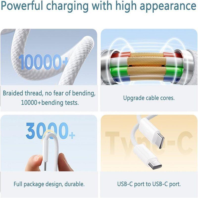 Cable Carga R pida Celular 3 1 A Tipo C a C 2 mt Telefono Smartphone Grueso Tipo C a Tipo C-1