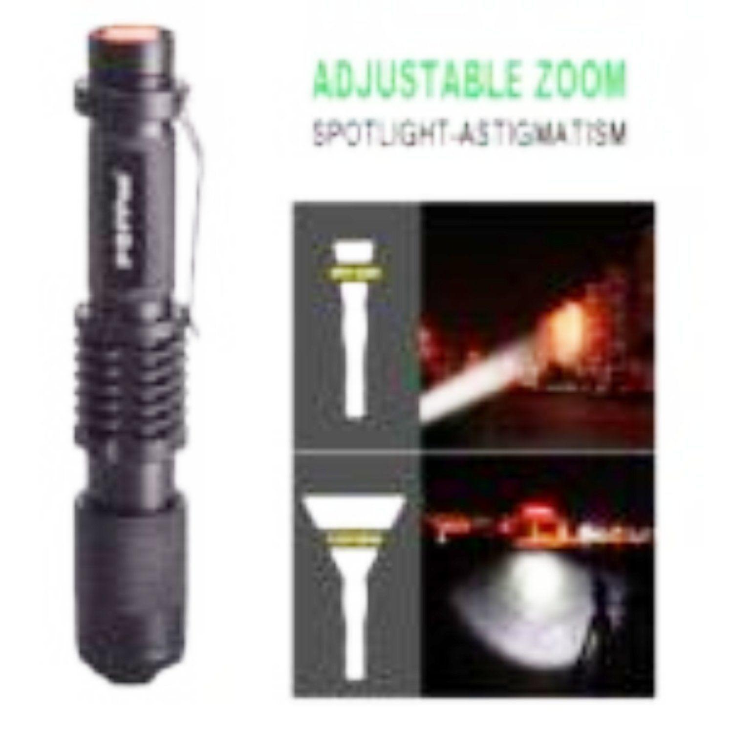 Linterna Led T6 2.000 Lum Pila 18650 Zoom ajustable Pequeña-2