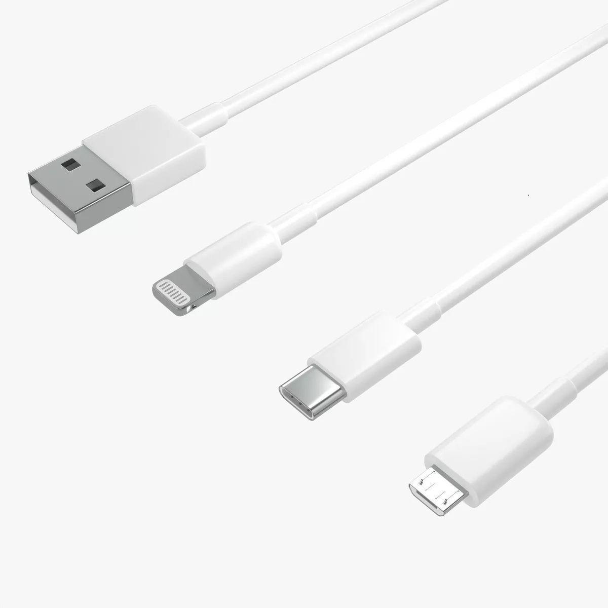 Cable Cargador Rápido 3 en 1 Universal (Micro USB/Tipo C/Lightning)-4