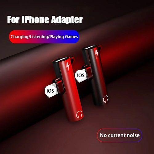 Adaptador de audio Ligthning Divisor Conversor 2 en 1 Metal-1