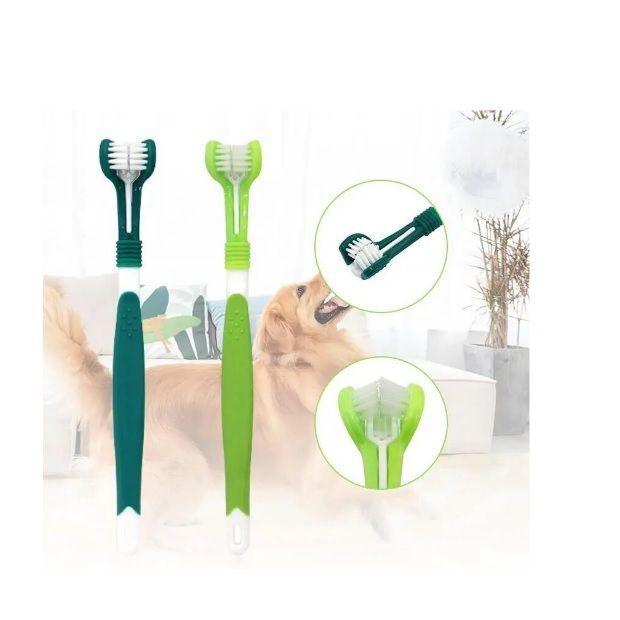 Cepillo Dental Para Perros Triple Acción 3D Limpieza Profunda-3