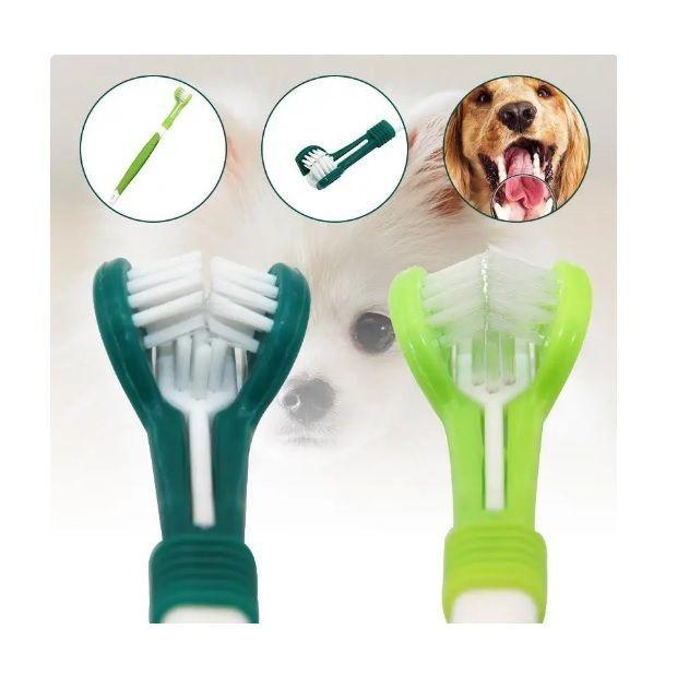 Cepillo Dental Para Perros Triple Acción 3D Limpieza Profunda-5