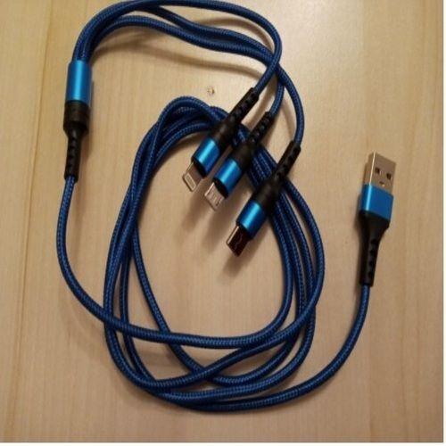 Cable Carga Rápida Celular 3 en 1 Android Samsung Para Iphone, Tipo C Telefono Smartphone-3