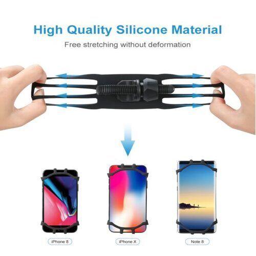 Soporte de Celular Giratorio 360° de Silicona para Bicicleta y Motocicleta-6