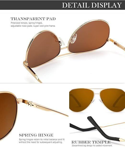 Lentes Sol gafas para el sol Filtro UV tipo Aviador Militar-3