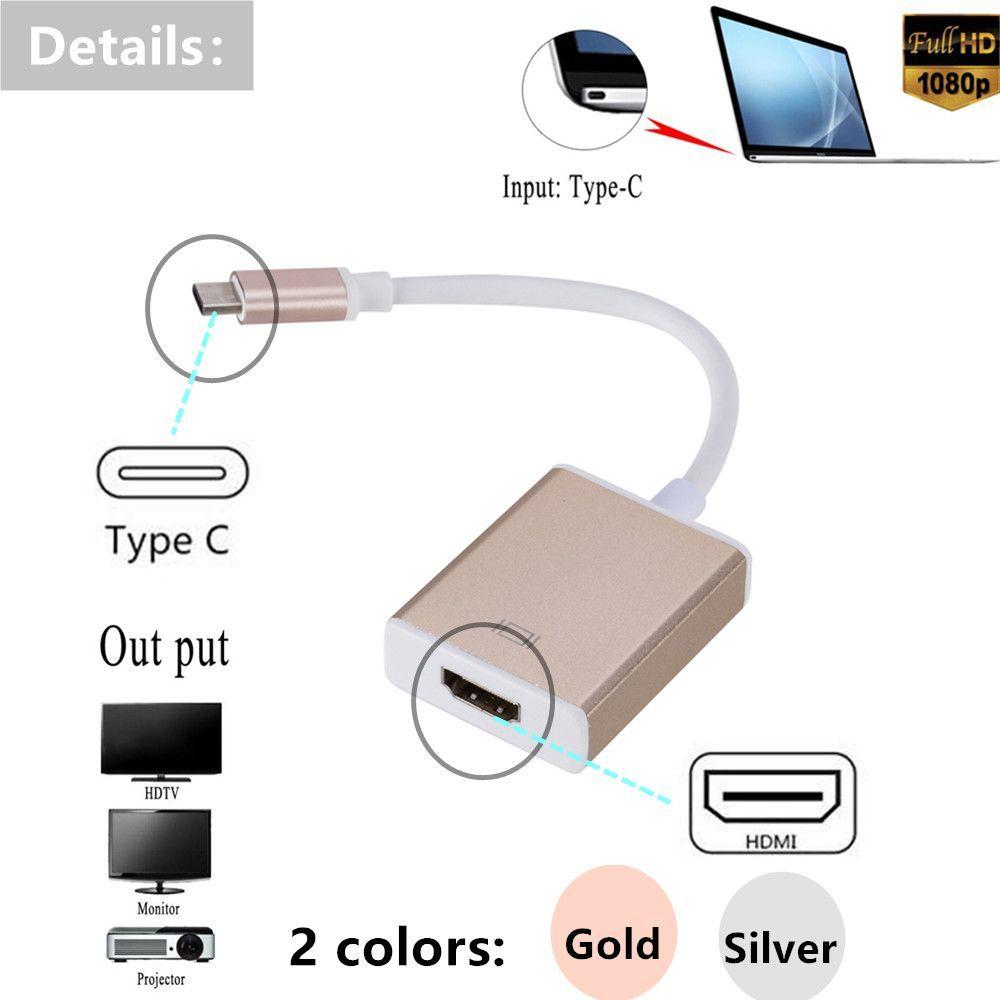 Adaptador USB-C a HDMI Full HD 1080p | Cable Convertidor para Conectar Laptops/Smartphones a TV/Moni-2