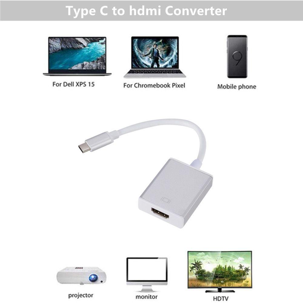 Adaptador USB-C a HDMI Full HD 1080p | Cable Convertidor para Conectar Laptops/Smartphones a TV/Moni-4
