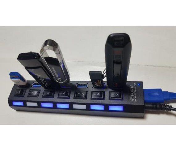 Extensor USB de 7 Puertos con Interruptores On/Off | HUB USB de Control Total para Periféricos -5