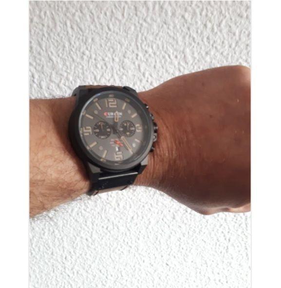 Reloj Deportivo Análogo Curren de Cuarzo Cronógrafo Con Fecha Y Correa De Cuero-3
