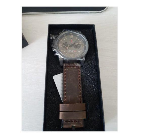Reloj Deportivo Análogo Curren de Cuarzo Cronógrafo Con Fecha Y Correa De Cuero-4