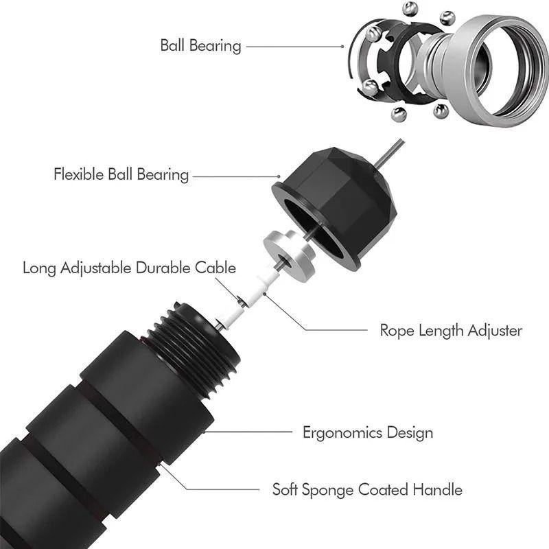 Cuerda para Saltar antienredo alambre resistente 3mt fitnes-4