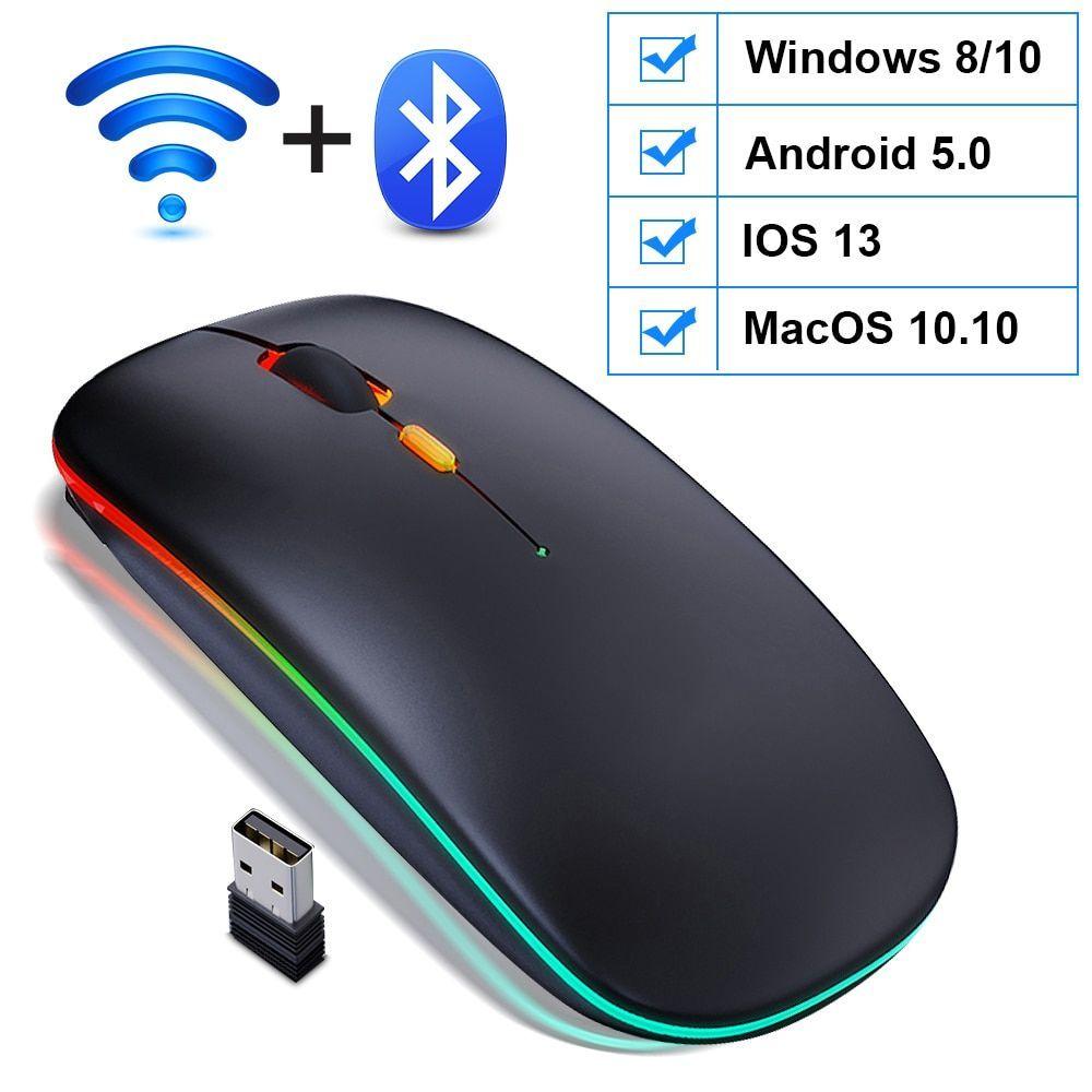 Mouse Raton Recargable USB Bluetooh para MAC y 2,4Ghz Conex-7