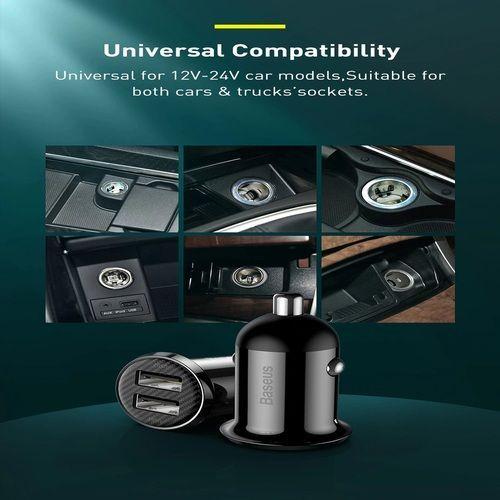 Cargador de Carro BASEUS Mini 3.1A Doble USB para Smartphone-1