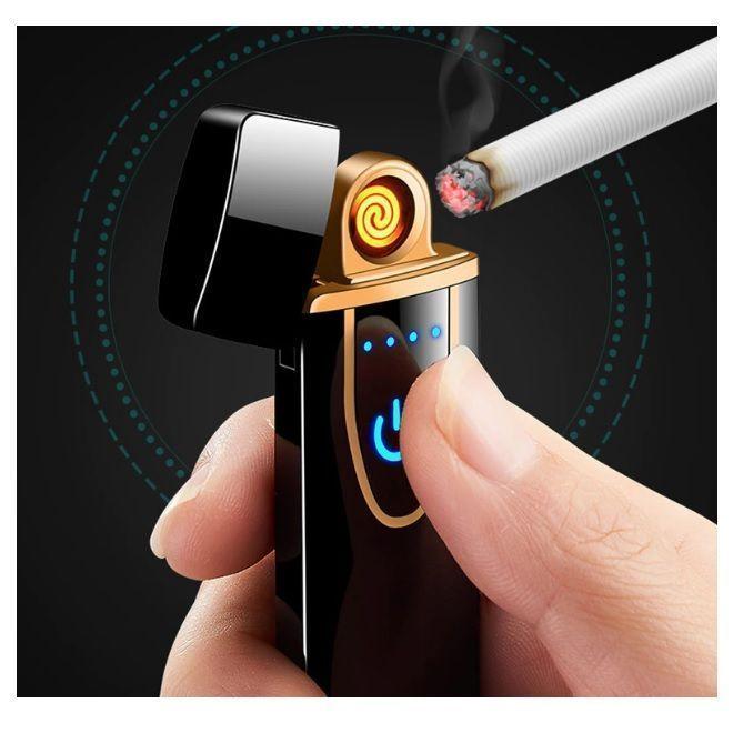 Encendedor Tungsteno Recargable USB Lighter Eléctrico Catalítico Tungsteno Antiviento (Rojo)-2