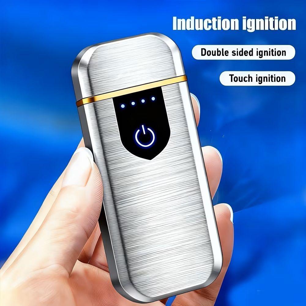 Encendedor Tungsteno Recargable USB Lighter Eléctrico Catalítico Tungsteno Antiviento (Rojo)-5