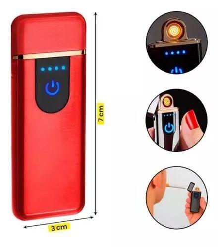 Encendedor Tungsteno Recargable USB Lighter Eléctrico Catalítico Tungsteno Antiviento (Rojo)-6