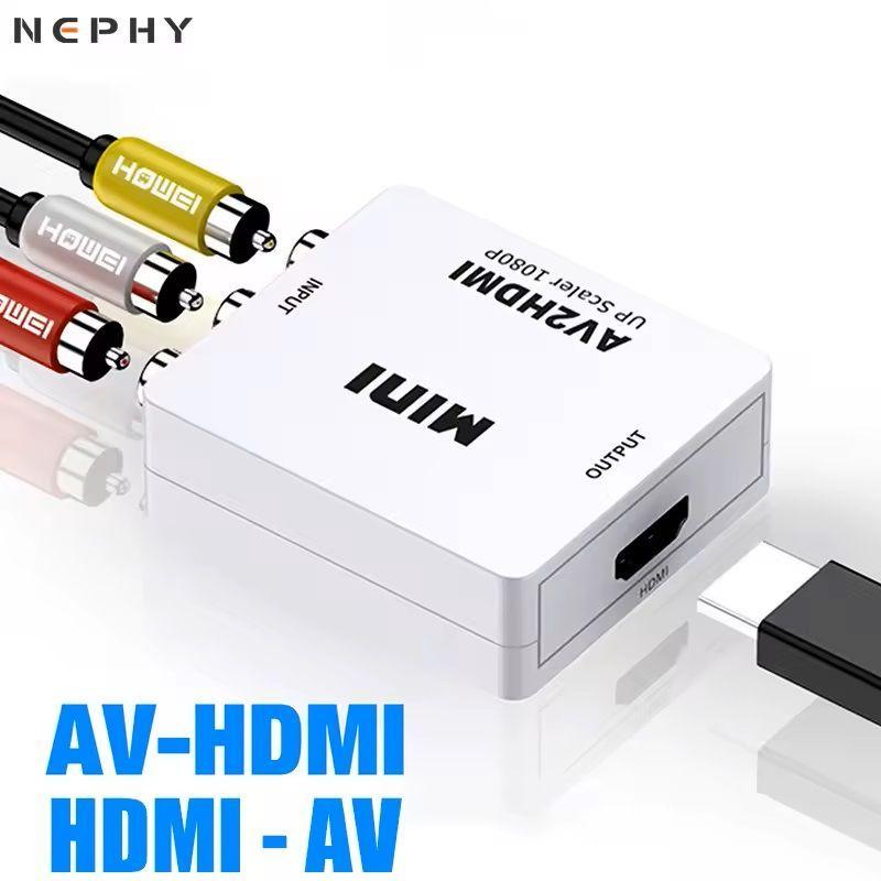 Adaptador RCA 2AV a HDMI Convertidor RCA Hembra HDMI hembra Conversor 2AV a HDMI Audio y video-2