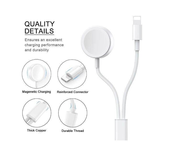 Cargador De Celular Inalambrico 2 en 1 USB Magnetico Carga Rapida 3A 30W -2