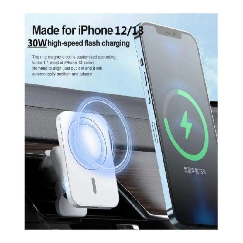 Base Magnética de Metal 2 en 1: Soporte para Celular + Cargador Inalámbrico Rápido 30W | Universal A-1