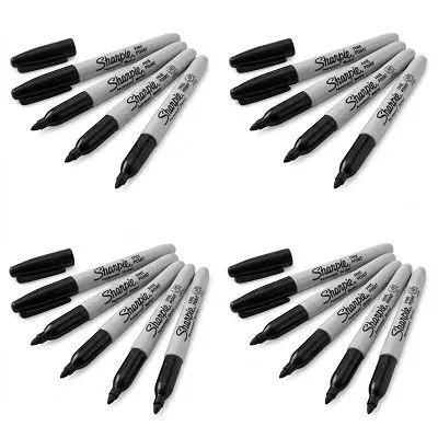 Plumones Permanentes 4 Unidades calidad y duración Tipo Sharpei Punta redonda-0