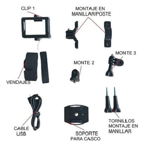 Cámara Go Pro Full HD 30FPS Deportiva Modelo 1080P Full HD M2 Mejor Calidad Cámara Acción-5