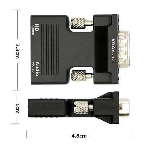 Adaptador HDMI a VGA y Audio Plug Jack 3,5 Convertidor-3