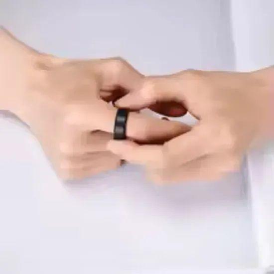 Anillo Titanio Acero Quirúrgico inoxidable Caballero Dama-4