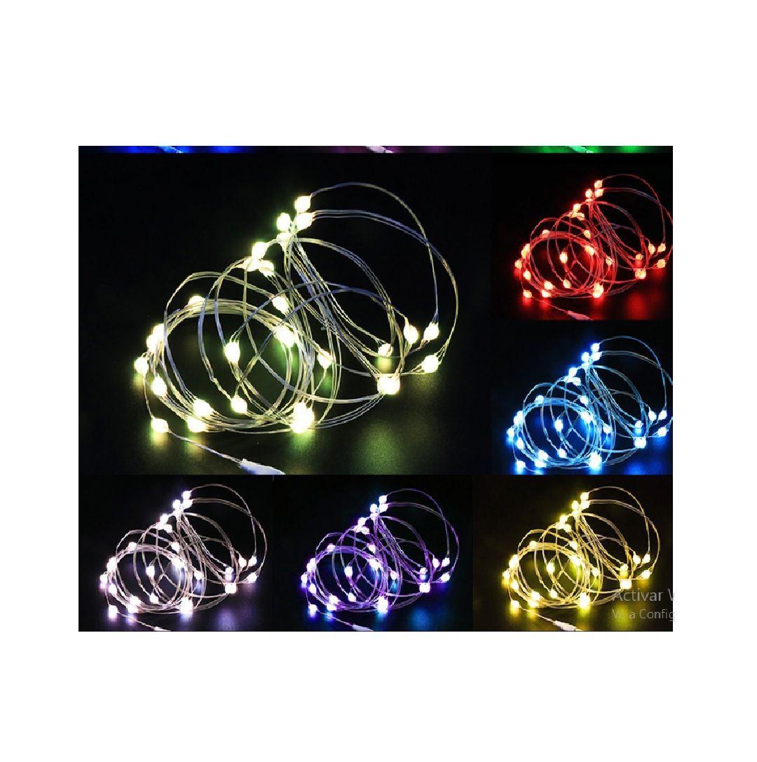 Luz Hada tipo Corcho 1mt Alambre Guirnaldas Led con Pilas-4