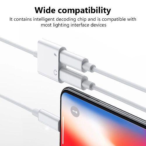 Adaptador De Audio y Carga para Iphone 2 en 1 Conector-4