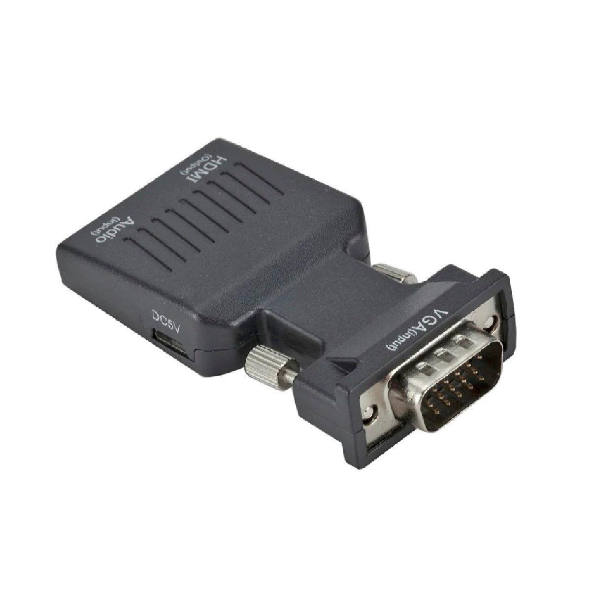 Adaptador VGA a HDMI y Audio Plug Jack 3,5-0