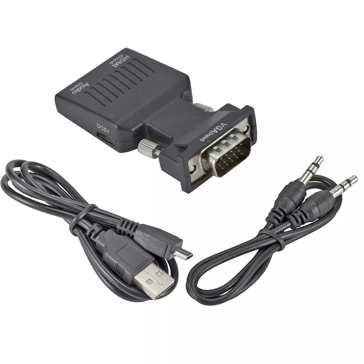 Adaptador VGA a HDMI y Audio Plug Jack 3,5-1