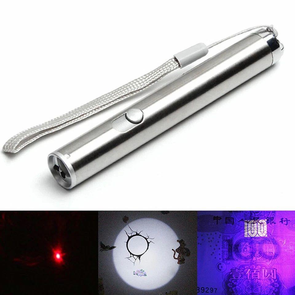 Linterna Tipo Lapiz Led 3 en 1 Aluminio Led Luz UV Ultravioleta-1