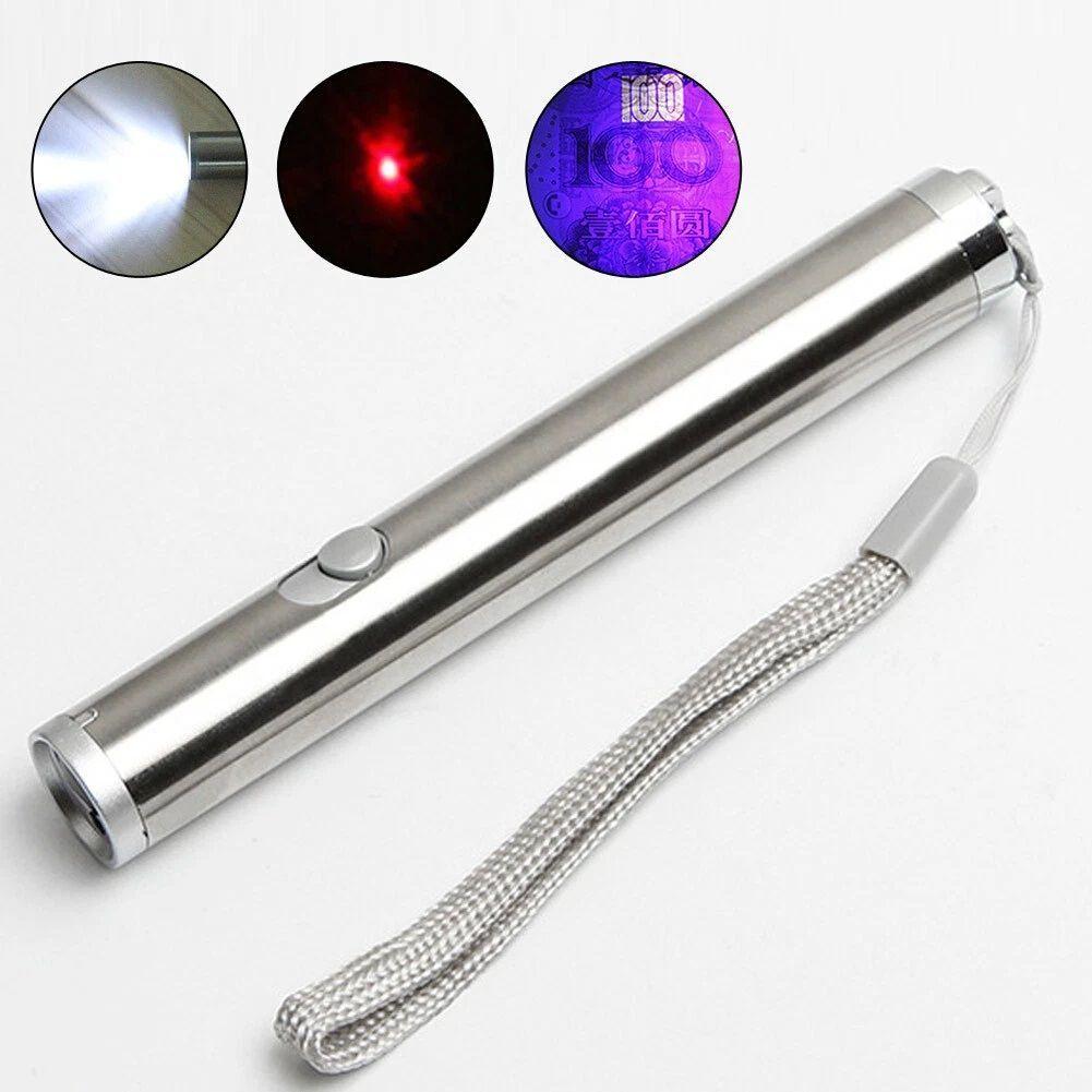Linterna Tipo Lapiz Led 3 en 1 Aluminio Led Luz UV Ultravioleta-5