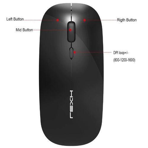 Mouse Raton Recargable USB Silencioso DPI Inalámbrico 2,4ghz Y Optico PC Notebook BT ergonómico-5