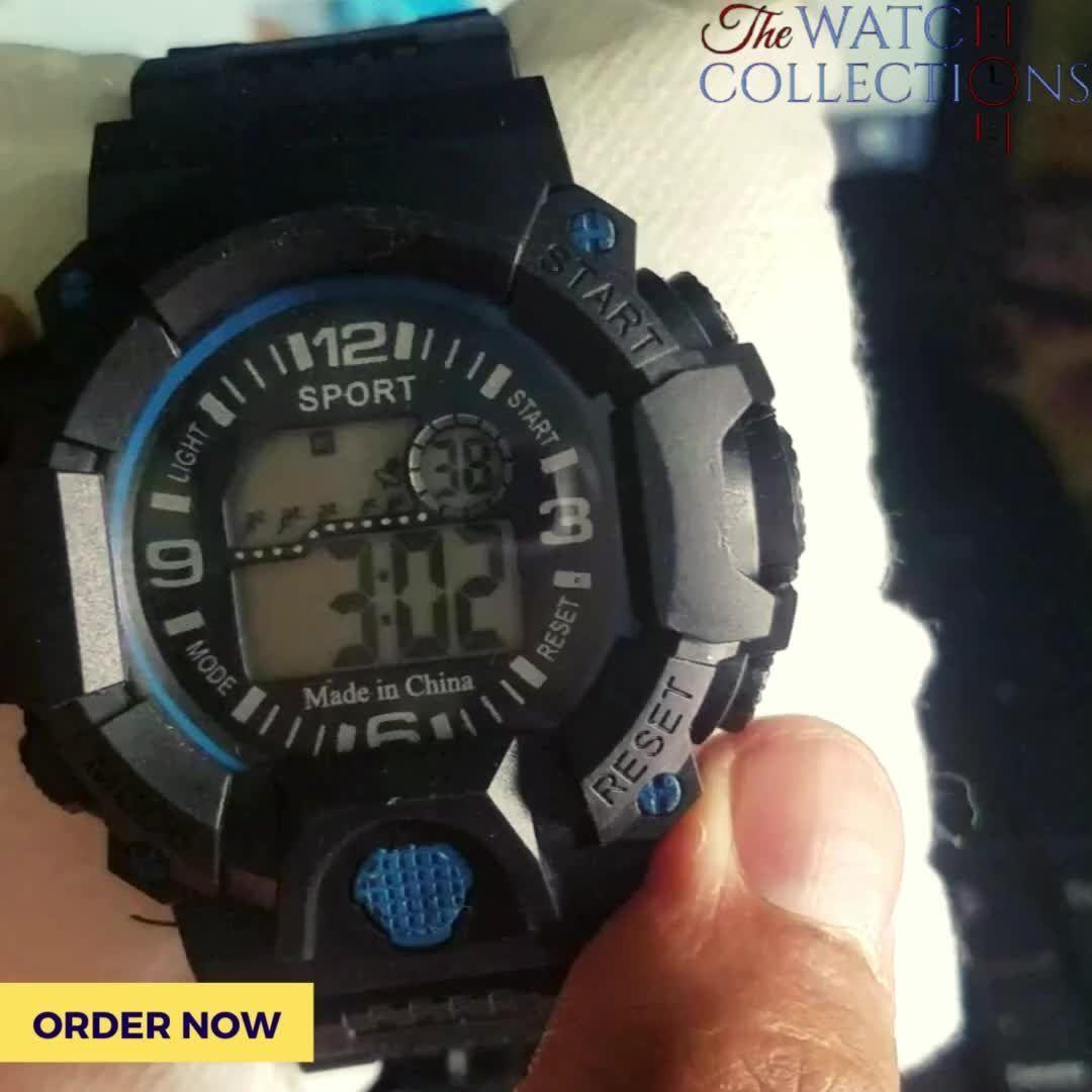Reloj Sport Deportivo Digital luz correa silicona con hebilla-2