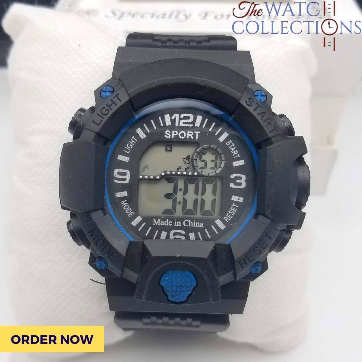 Reloj Sport Deportivo Digital luz correa silicona con hebilla-3
