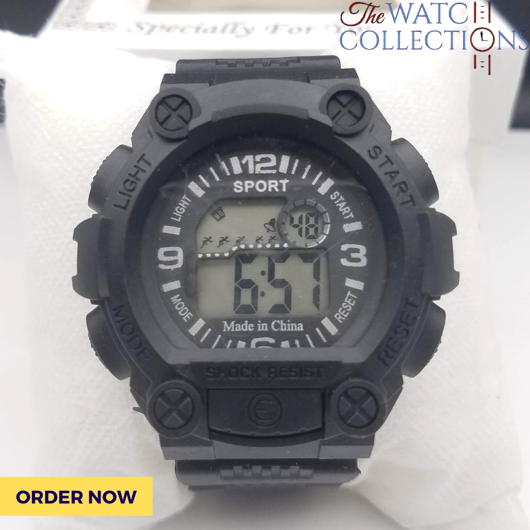 Reloj Sport Deportivo Digital luz correa silicona con hebilla-4