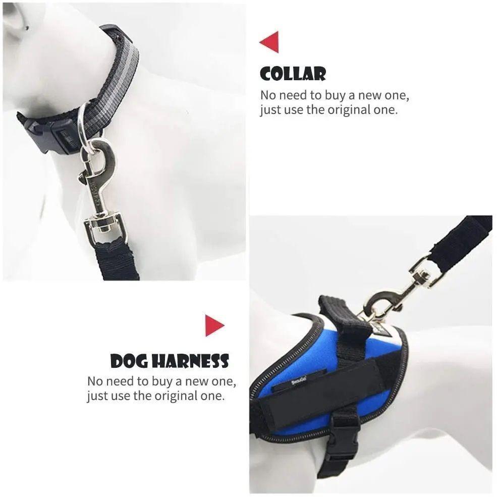 Cinturón de seguridad de coche para perros arnes mascotas correa para auto gatos y canes-4
