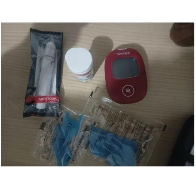 Glucómetro digital medidor de glucosa en sangre para diabetes prueba de azúcar hemoglobina Rojo-3