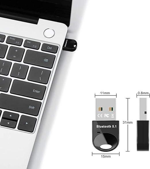 Adaptador USB Bluetooth 5.1 | Transmisor y Receptor 2-en-1 | Inalámbrico para PC y Notebook (Audio y-3
