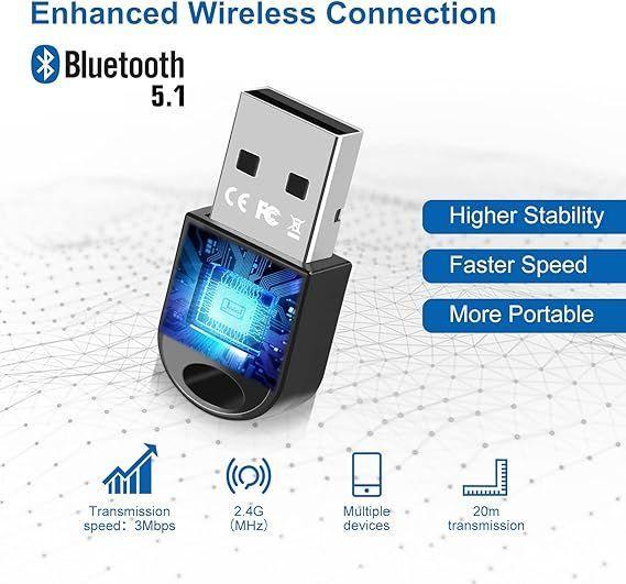 Adaptador USB Bluetooth 5.1 | Transmisor y Receptor 2-en-1 | Inalámbrico para PC y Notebook (Audio y-4