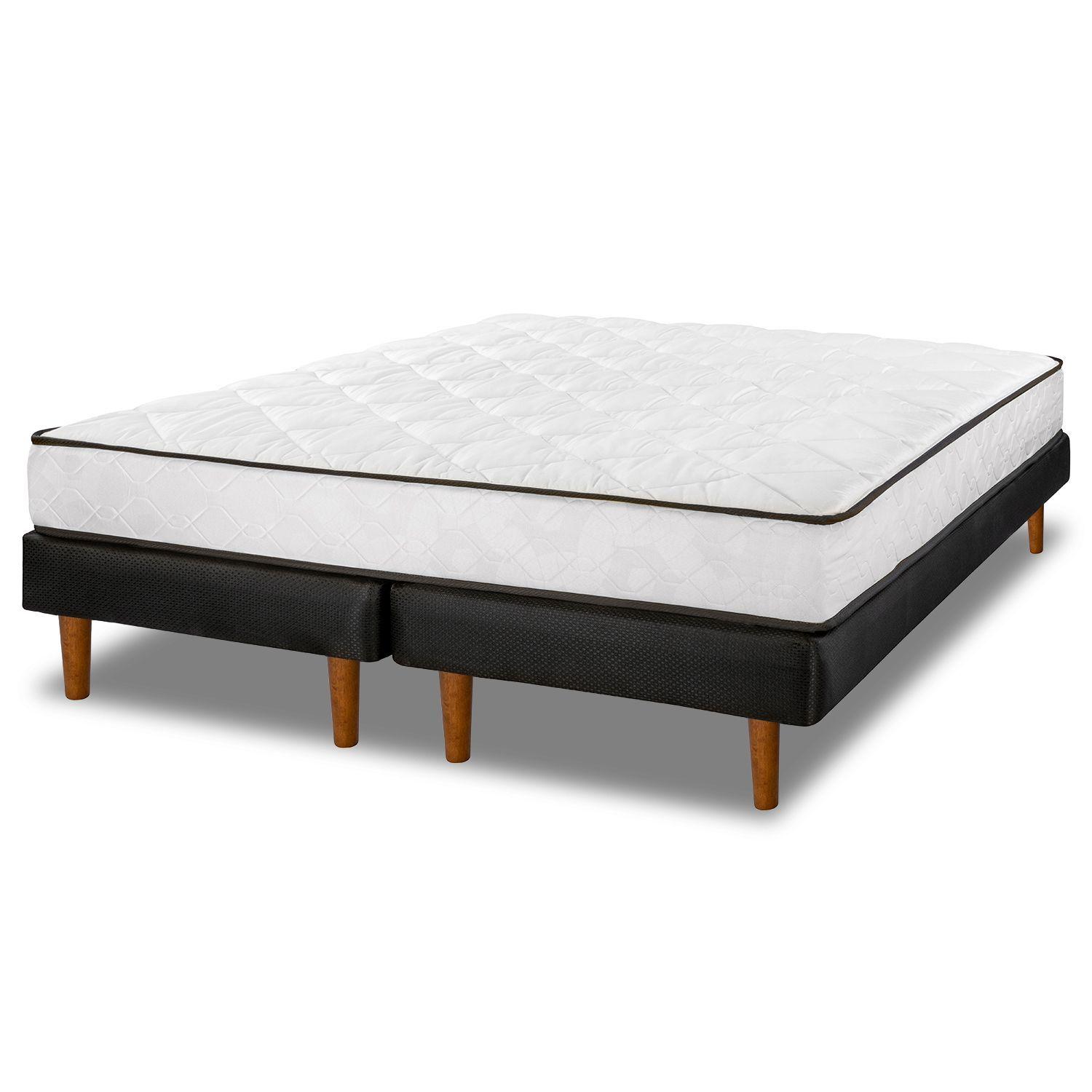 Cama Europea New Simple 2 Plazas Base Dividida + Respaldo Royal -1