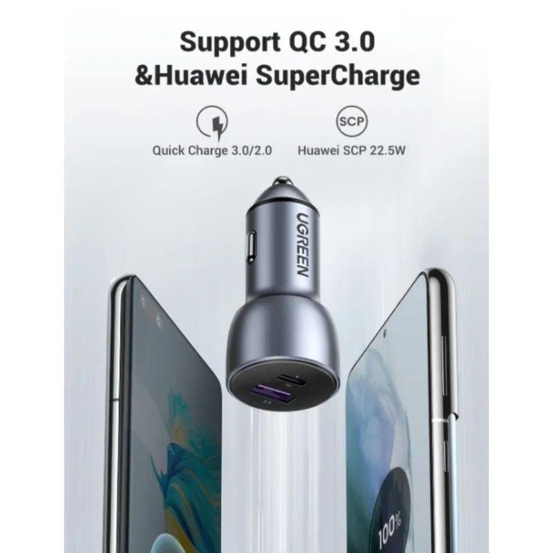 Cargador Automóvil 1USB-C + 1USB-A Carga rápida 42.5W MAX ALUMINIO-2