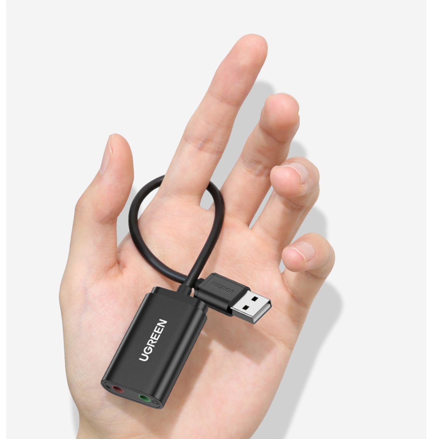 Adaptador de Audio USB-A con Conexiones para Audífonos y Micrófono US205-3