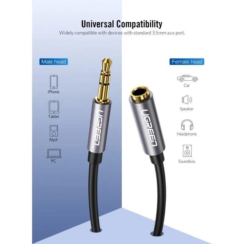 Cable Extensión JACK 3.5MM M/H 5M NEGRO-4