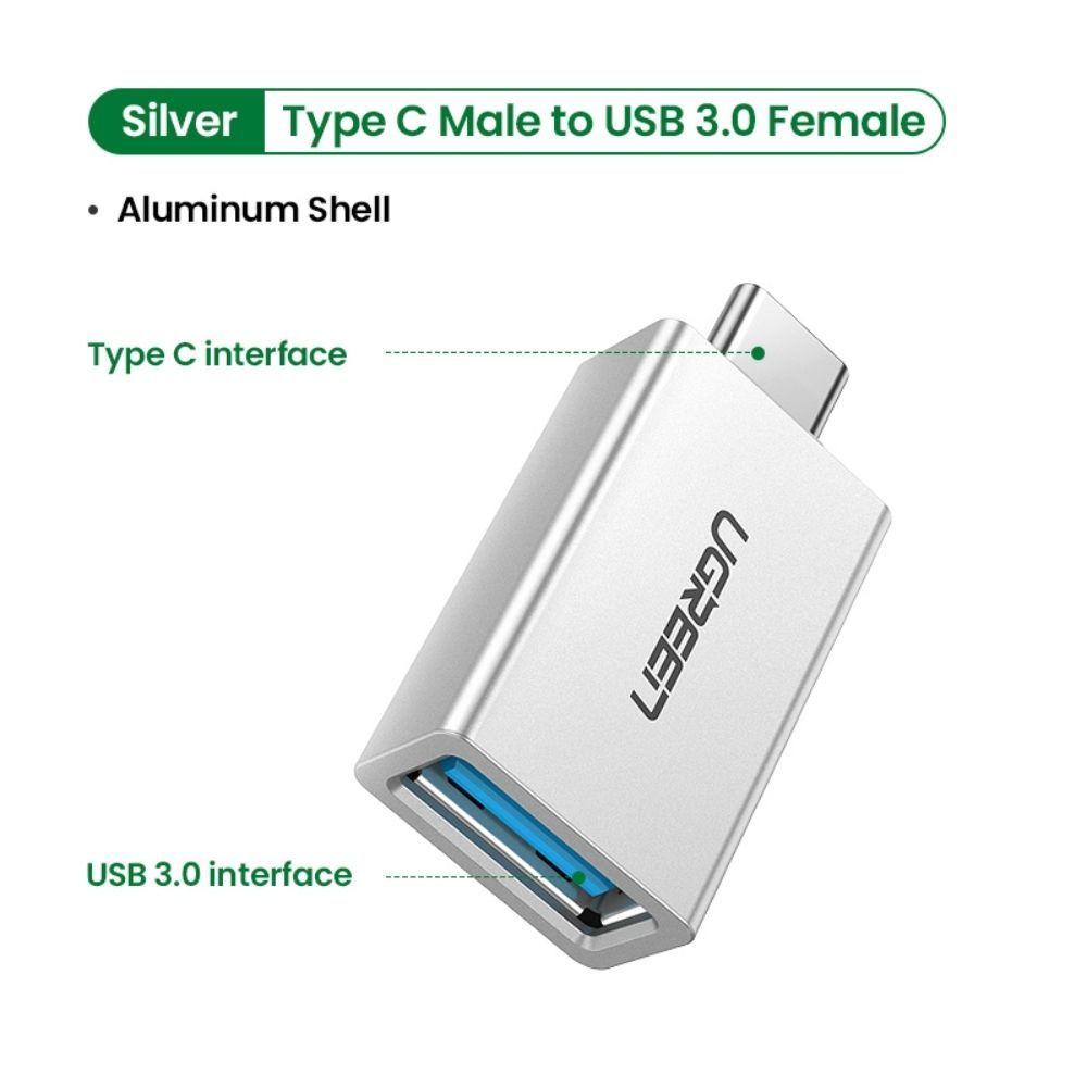 Adaptador OTG USB-C a USB-A 30 Blanco Ugreen-2