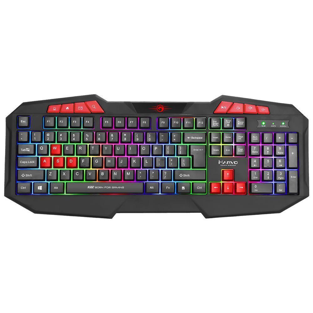 TECLADO GAMER USB MEMBRANA MARVO-0