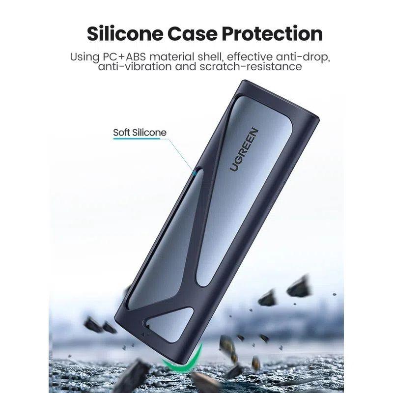COFRE 3.0 DISCO DURO M.2 NVME (10GPS) + CABLE USB-C/USB-C ALUMINIO UGREEN CM400-1